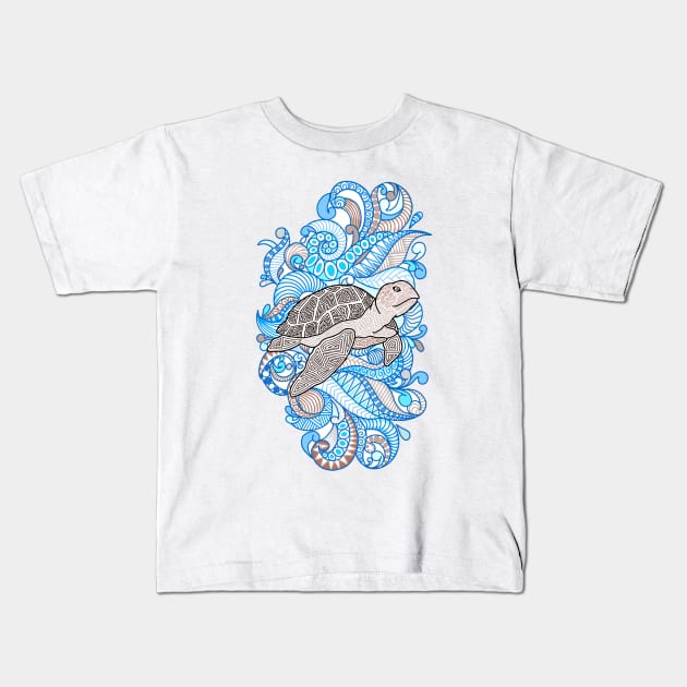 Turtle... just keeps swimming Kids T-Shirt by paviash